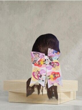 K-pop Kids Character Print Hair Bow - Pink Multicolor